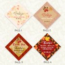 Fall Autumn Favor Thank You Tags Wedding Bridal Shower Custom Leaves Leaf