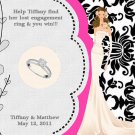 Bridal Shower Wedding Scratch Off Game Card Favor Games DAMASK HEART YOUR COLOR