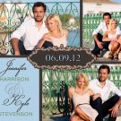 Elegant Collage Save The Date Wedding Magnets With Envelopes Custom Any Color