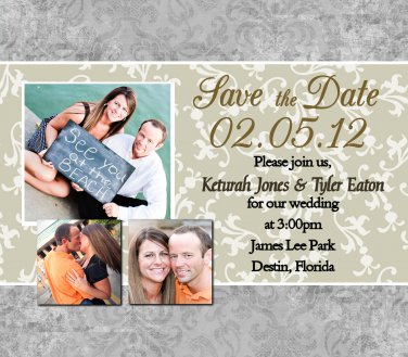 Custom Elegant Photo Collage Custom Save The Date Magnets With Envelopes