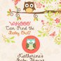 Cute Owl Baby Shower Scratch Off Lotto Games Favor Tickets