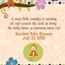 Jungle Baby Shower Scratch Off Games Hanging Monkey Any Color Custom favor