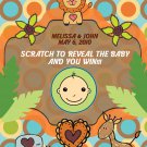 Jungle Baby Shower Scratch Off Games King Elephant Lion Giraffe Custom