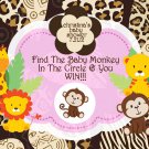 Jungle Baby Shower Scratch Off Games Lion Monkey Giraffe