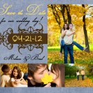 Collage Photo Save The Date Magnets With Envelopes Custom In Your Color