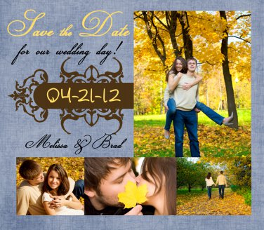 Collage Photo Save The Date Magnets With Envelopes Custom In Your Color