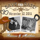 Western Country Boots Save The Date Wedding Magnets Custom With Envelopes