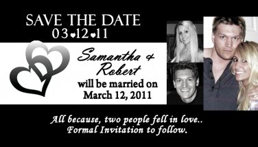 Heart Collage Save The Date Wedding Magnets Custom With Envelopes