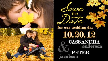 Fall Leaves Collage Save The Date Wedding Magnets Custom With Envelopes