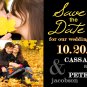 Fall Leaves Collage Save The Date Wedding Magnets Custom With Envelopes