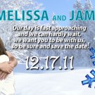 Winter Snowflake Save The Date Wedding Magnets Custom With Envelopes