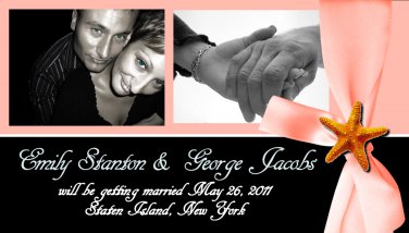 Beach Starfish Save The Date Wedding Magnets Custom With Envelopes Personalized
