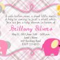Plaid Elephant Boy Girl Baby Shower Invitations Your Color Personalized