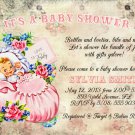 Retro Vintage Baby Shower Chic Invitations Boy Girl In Your Color Custom