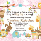 Baby Shower Invitations Forest Friends Monkey Jungle Owl Giraffe Lion