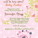 Pink Blue Baby Shower Elephant Invitations Your Color Polka Dot Personalized
