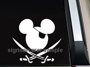Mickey Mouse Pirate Decal Sticker 5"L x 5.5"W