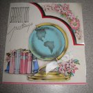 Vintage 1940s Silk Graduation Greetings Card Signed
