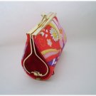 Japanese Red Flower Cute Chirimen Kimono fabric wallet coin purse