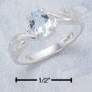 7X5MM OVAL BLUE TOPAZ RING W/ DOUBLE "X" BAND