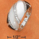 STERLING SILVER BLACK & WHITE MOP DOME RING