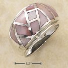 STERLING SILVER PINK SHELL DOME RING