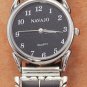 STERLING SILVER MENS WATCH W/ LAB OPAL & ONYX INLAY