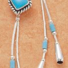 TURQUOISE DIAMONDS W/ LIQUID SILVER TASSLE EARRINGS