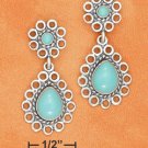 TURQUOISE POST & TEAR DROP TURQUOISE DANGLE EARRINGS