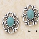 TURQUOISE W/ OPEN LOOP BORDER POST EARRINGS