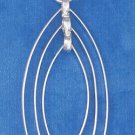 STERLING SILVER TRIPLE  CONCENTRIC OVAL DANGLE EARRING