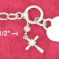 TOGGLE BRACELET W/ PEARL,CROSS, & HEART DANGLES