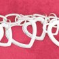 7" SS HP LINK BRACELET W/ FLAT OPEN HEARTS & TOGGLE
