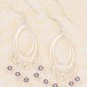  MARQUISE WIRE DANGLE EARRING W/PURPLE SWAROVSKI CRYSTALS