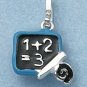 STERLING SILVER ENAMEL MATH CHALKBOARD CHARM
