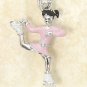 STERLING SILVER  3D ENAMEL ICE SKATER CHARM