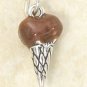 STERLING SILVER 3D ENAMELED CHOCOLATE ICE CREAM CONE  CHARM