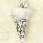 SILVER 3D ENAMELED VANILLA ICE CREAM CONE CHARM