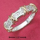 STERLING SILVER /14k GOLD TWO TONE 14K X CZ RING