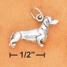 STERLING SILVER 3D ANTIQUED DACHSHUND CHARM