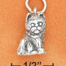 STERLING SILVER 3D ANTIQUED SITTING KITTEN CHARM