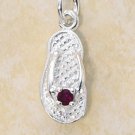 STERLING SILVER MARCH CZ BIRTHSTONE FLIP FLOP CHARM