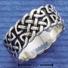 STERLING SILVER MENS FANCY CELTIC BAND RING