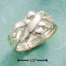STERLING SILVER FOUR BAND WIDE PUZZLE RING