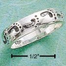 STERLING SILVER NARROW BAND W/ FOOTPRINTS
