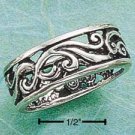 STERLING SILVER ANTIQUED CUTOUT SWOOSHES BAND