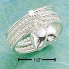STERLING SILVER FIVE BAND RING W/ DANGLING CHARMS