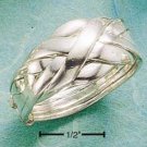 STERLING SILVER MEDIUM WT THICK WOVEN 6 BAND PUZZLE RING