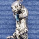STERLING SILVER SEA OTTER W/ OPAL CHARM