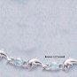 STERLING SILVER 7" DOLPHIN & BLUE TOPAZ BRACELET